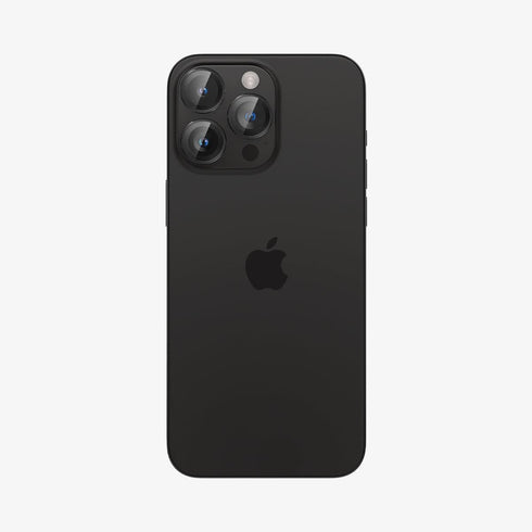 AGL07163 - iPhone 15 Pro / 15 Pro Max Optik Pro Lens Protector in natural titanium showing the device